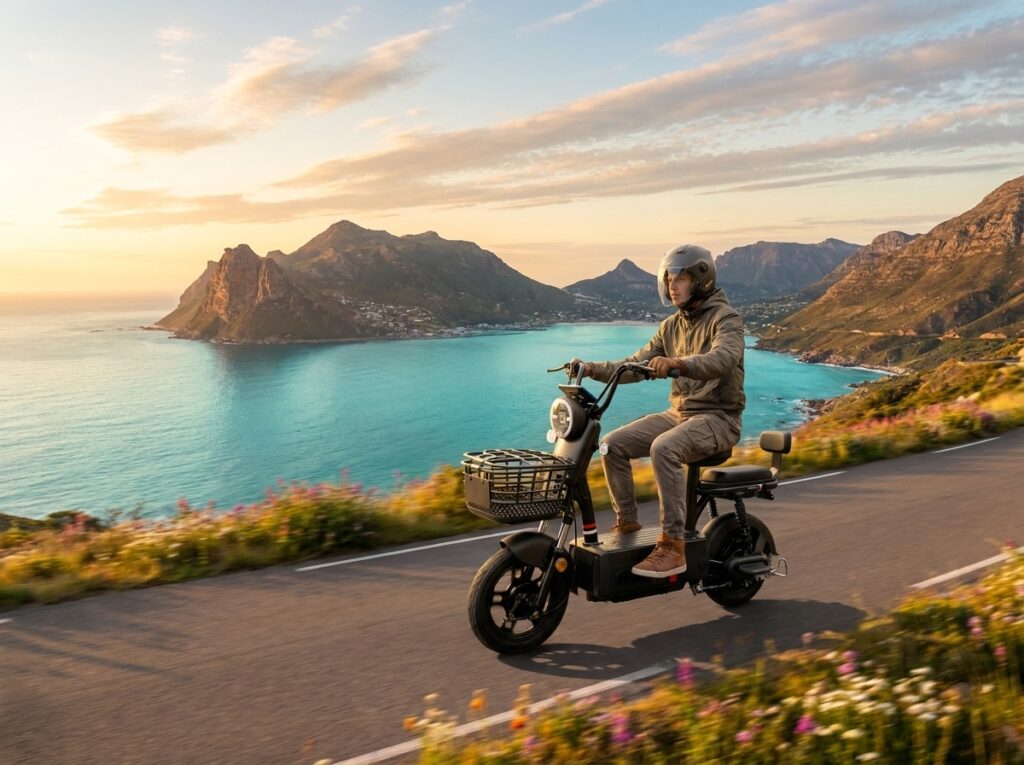 um homem andando em uma scooter Nado C2 1000W